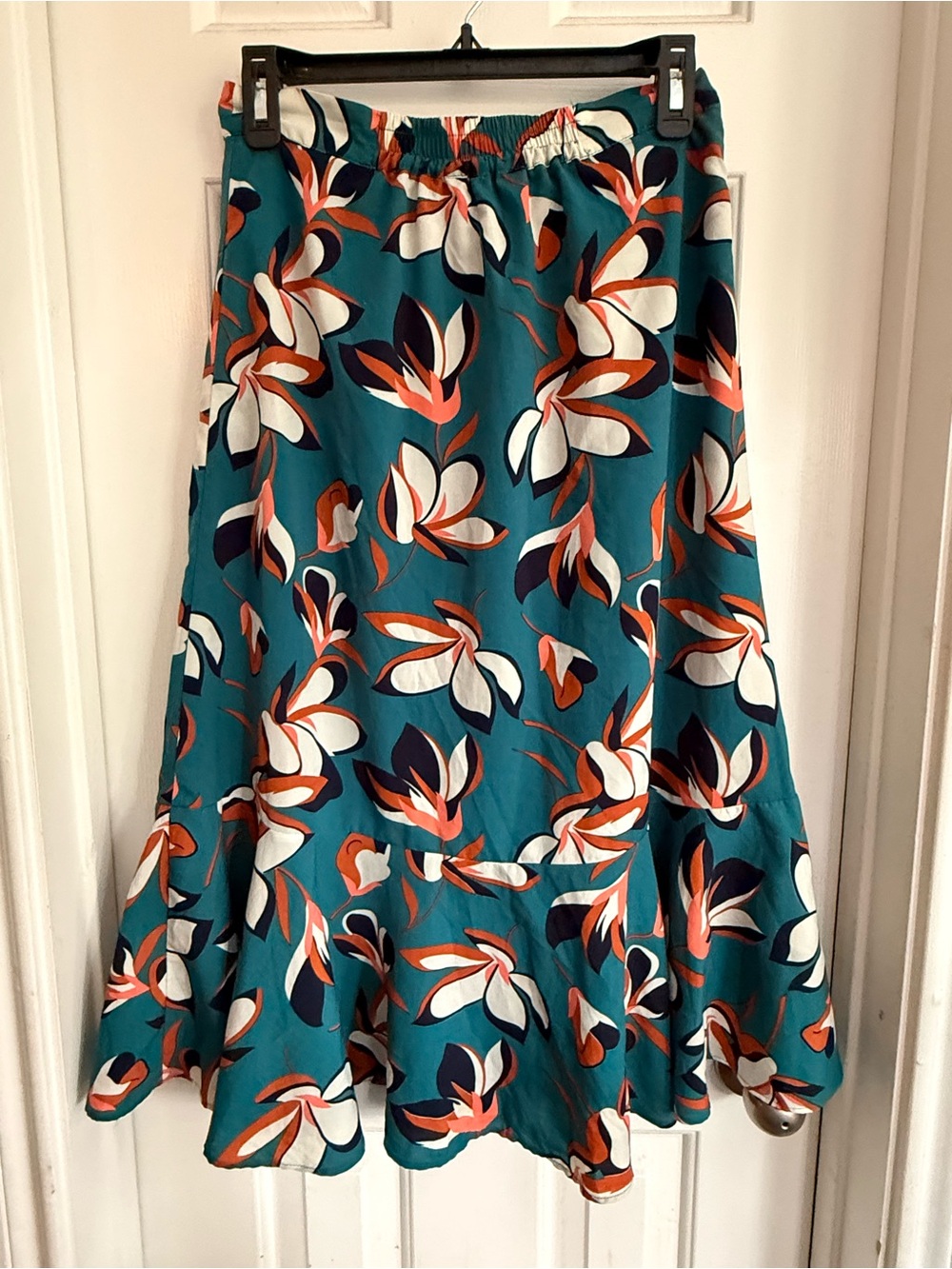Modcloth Teal Floral Button-Front Maxi Skirt - Picture 2 of 5